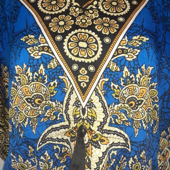 Floral Print Long Caftan Tunic Maxi - Picture 4 of 5